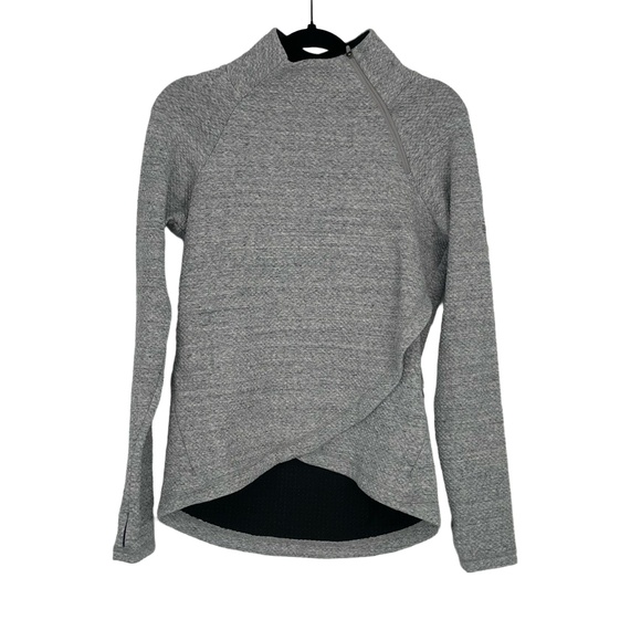 IBKÜL Womens Gray Long Sleeve Mock Funnel Collar‎ Asymmetrical Pullover Small - Picture 1 of 11